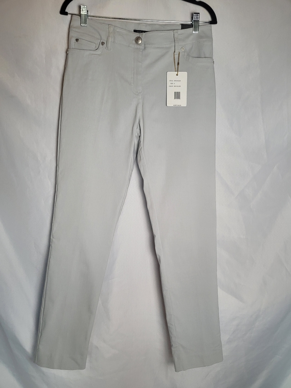 NWT Zac & Rachel Gray Silver Slim Leg Dress Pants Women's Size 8